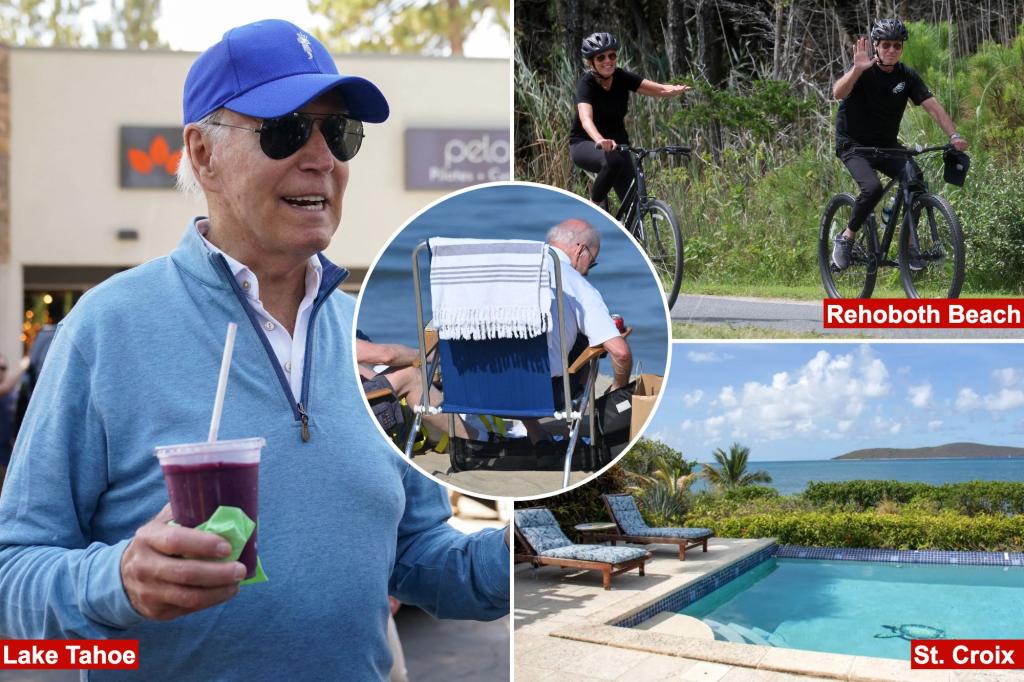 Biden spent 37% of 2023 somewhere getaway: in Delaware, at posh vacation spots or at Camp David.