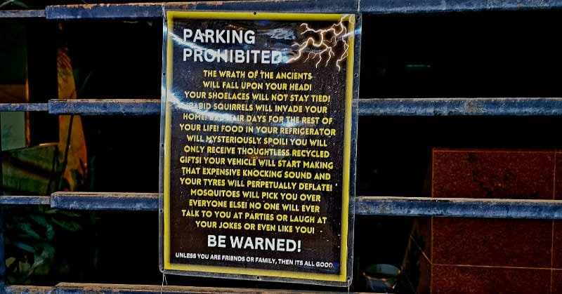 Cryptic 'no parking' sign in Bengaluru
