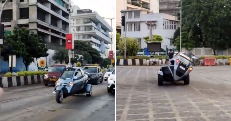 Elegant three-wheeler surprises on Mumbai Road