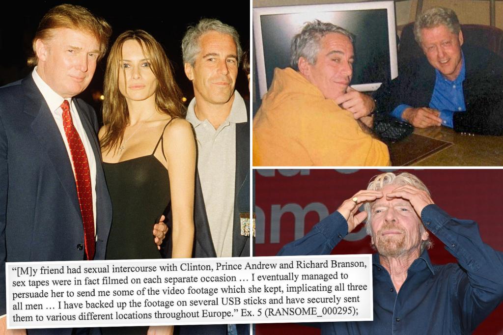Epstein accuser claims pedophile had sex tapes of Trump, Clinton, Prince Andrew and Richard Branson: new doctors