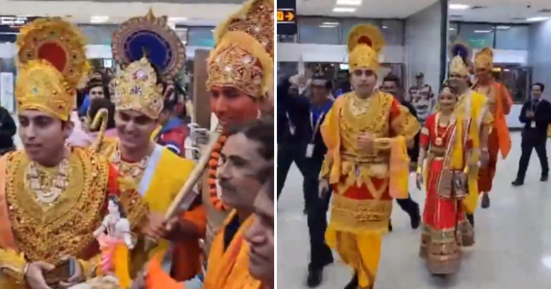 First flight from Ahmedabad to Ayodhya with passengers dressed as Ram and Sita