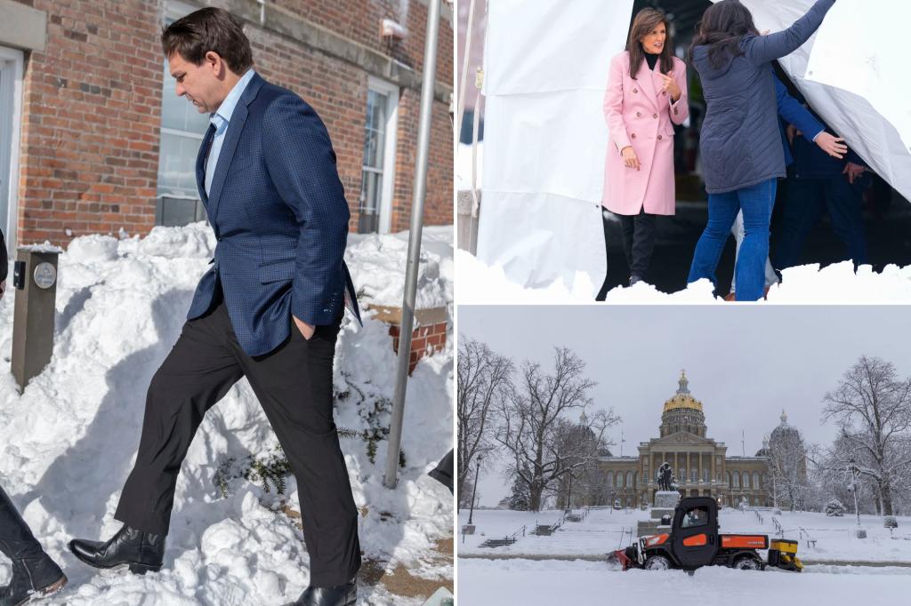 Frigid weather, snow disrupt final stretch of Iowa caucuses