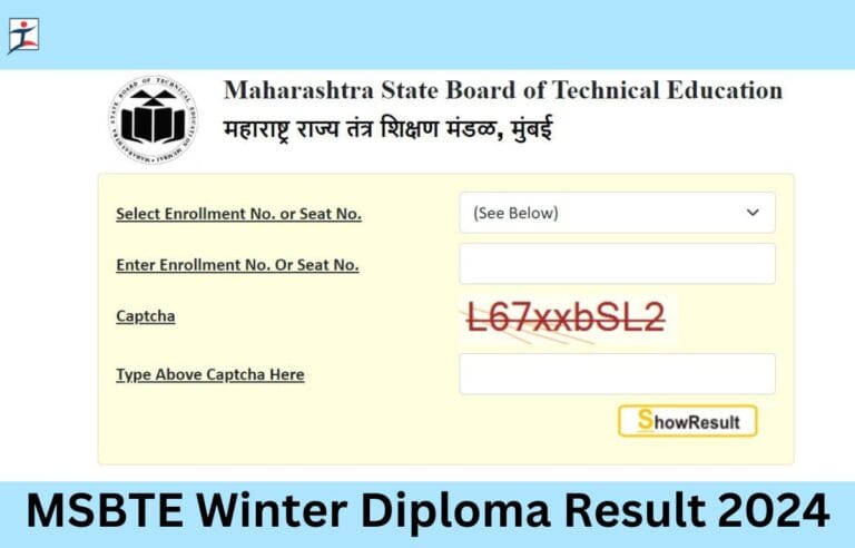 MSBTE Winter Diploma Result 2024 Out at msbte.org.in, Download Link