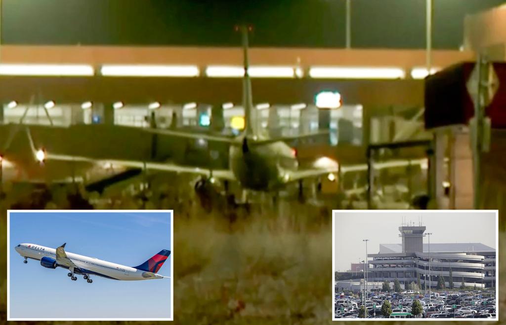 Man dies after breaking airport security gate and climbing into Delta plane's engine