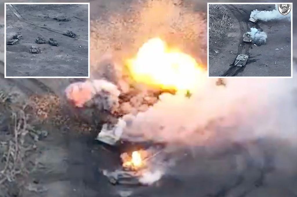Moment Ukrainian forces ambush and annihilate column of Russian tanks: 'Absolute carnage'