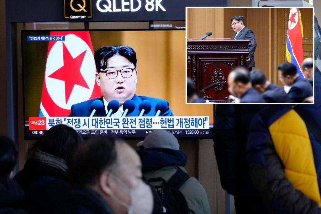 North Korea's Kim Jong Un calls for South to be seen as 'main enemy', warns of war
