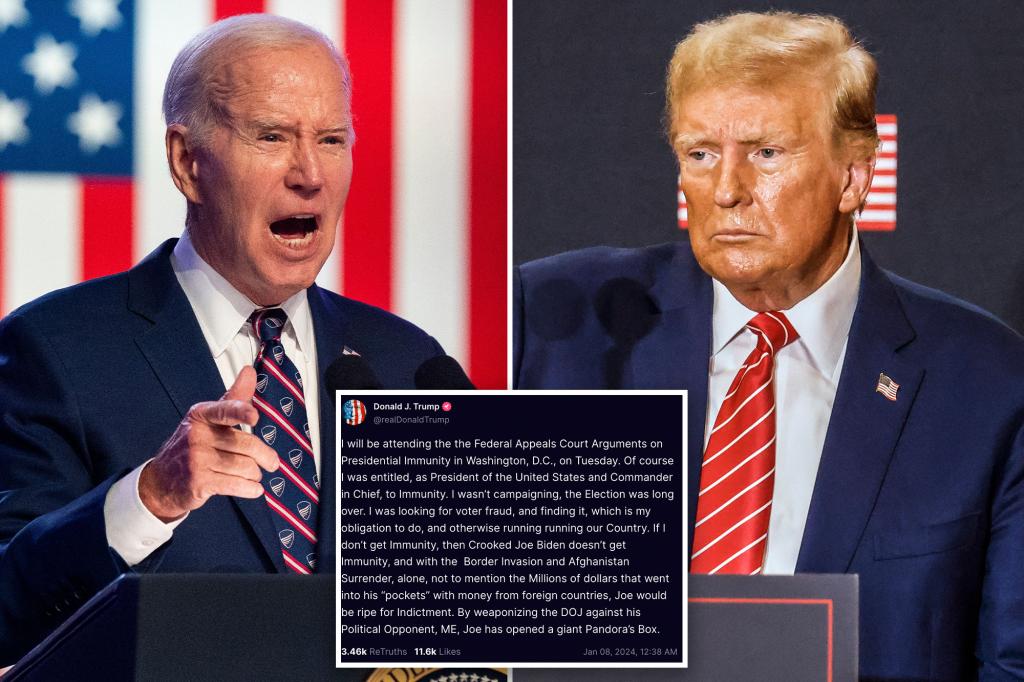 Trump warns that Biden "would be ready to be impeached" in his latest speech on social media
