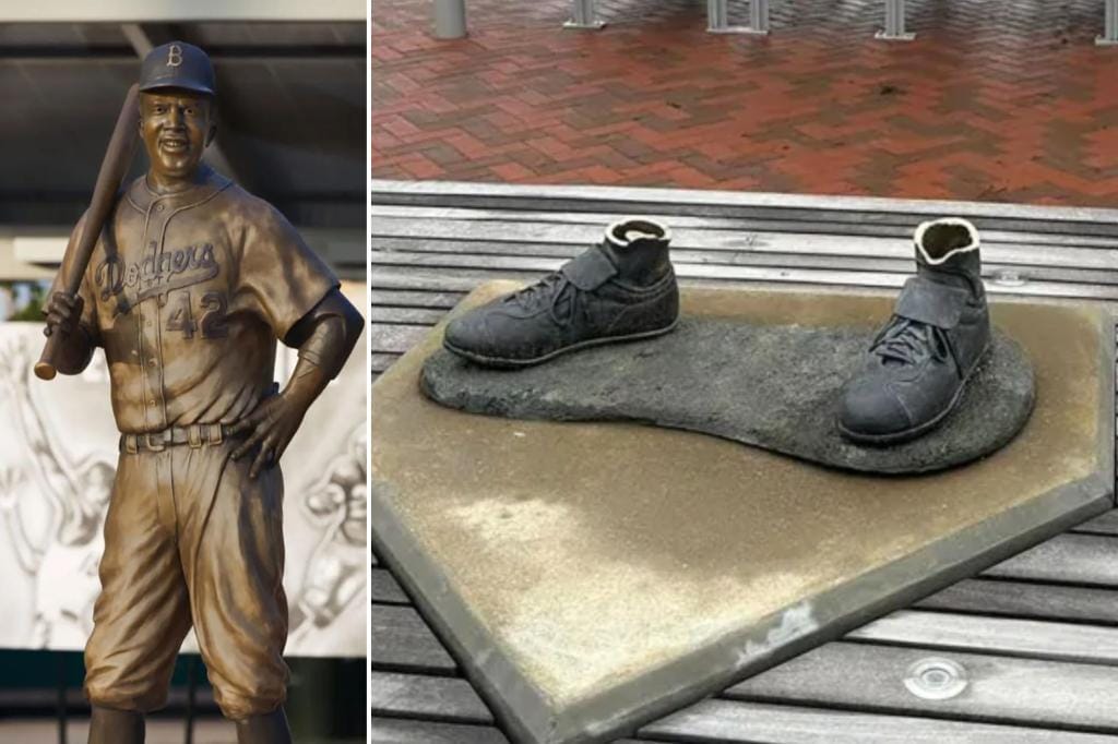 Vandals cut down Jackie Robinson statue and stole it from Kansas park days before Black History Month