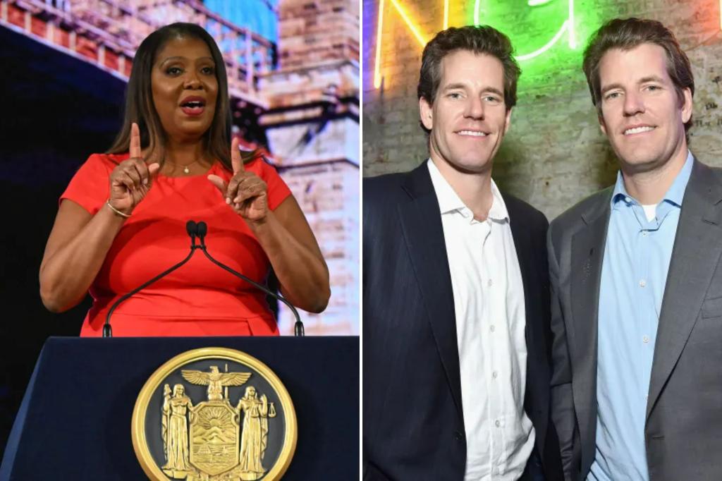 Crypto Fraud Lawsuit Linked to Winklevoss Twins Expanded to $3 Billion by New York Attorney General Letitia James