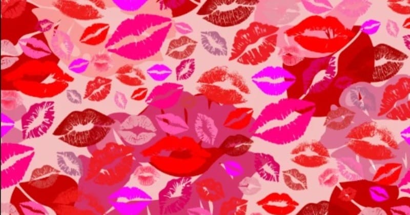 Find the heart hidden in lipstick kisses with optical illusions