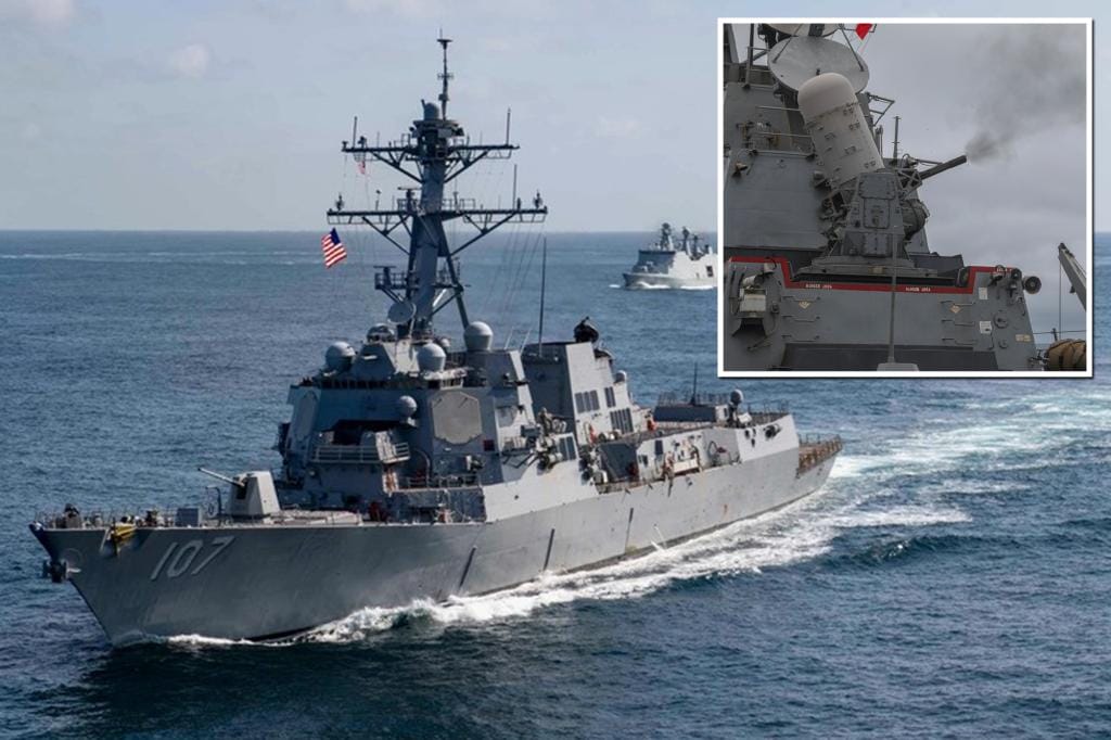 Houthi missile came so close to US warship that it activated last line of defense: report