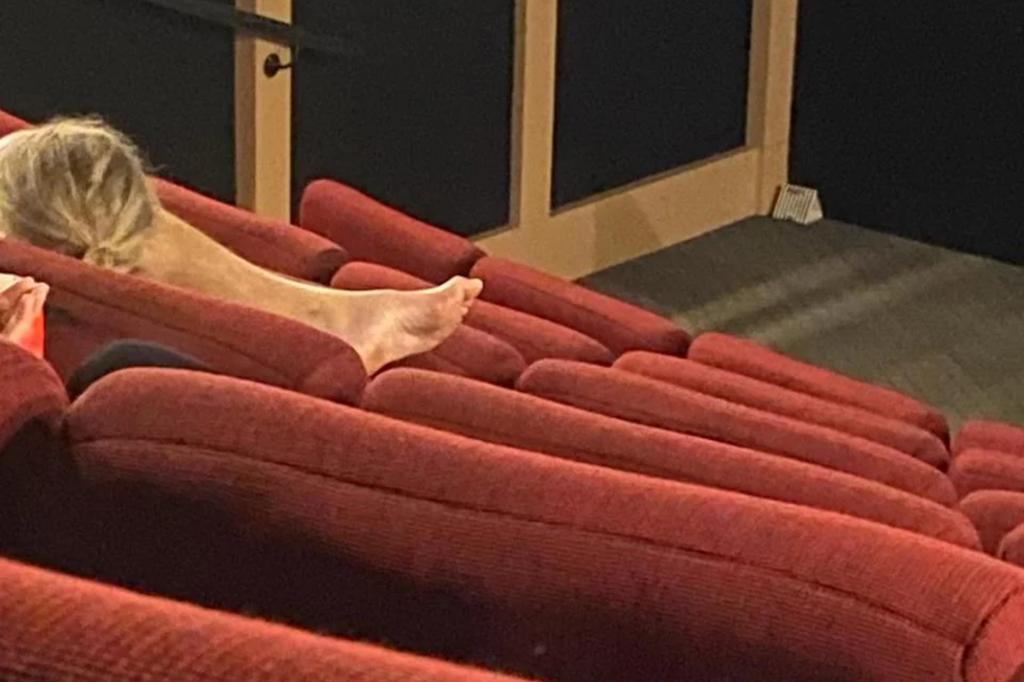 Moviegoer upset when couple rests barefoot on seats in front of them: 'Nasy s–t'