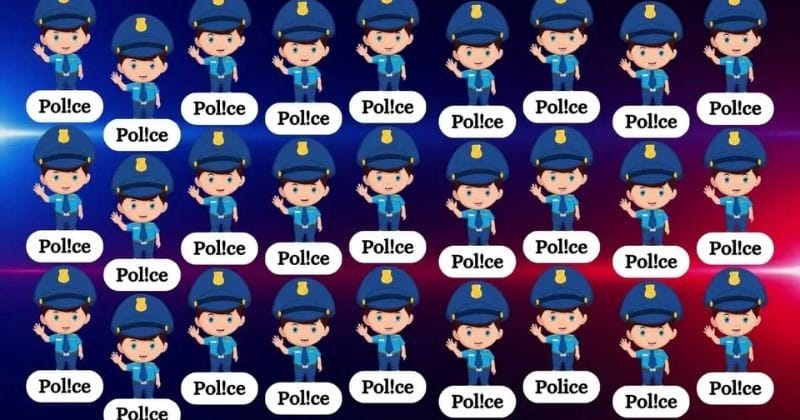 Optical illusion puzzle: discover the hidden word "police"