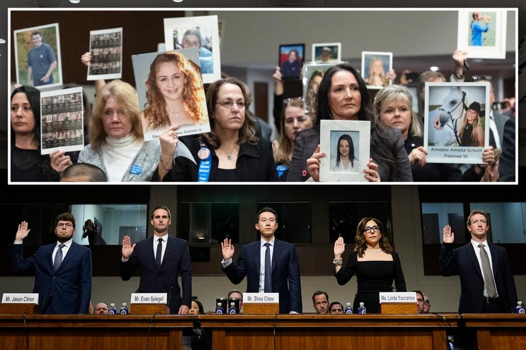 Parents of children victimized by social media share horror stories with CEOs at Senate hearing