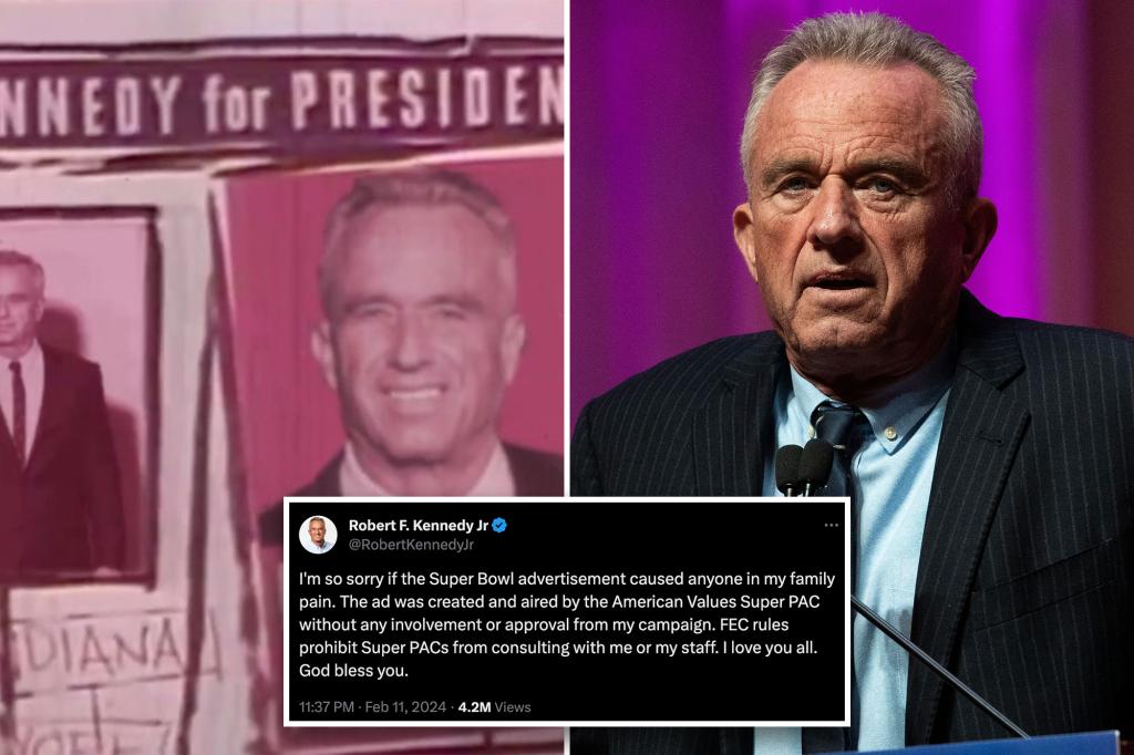 RFK Jr. Apologizes to Family for Super Bowl Ad That Echoes Famous 1960 JFK Commercial, While Still Promoting It Online