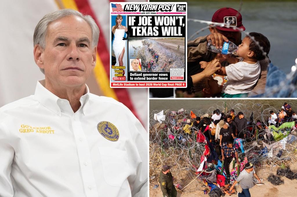 Texas Gov. Abbott Vows to Expand Barbed Wire Fence Despite Supreme Court Order Allows Feds to Take It Down