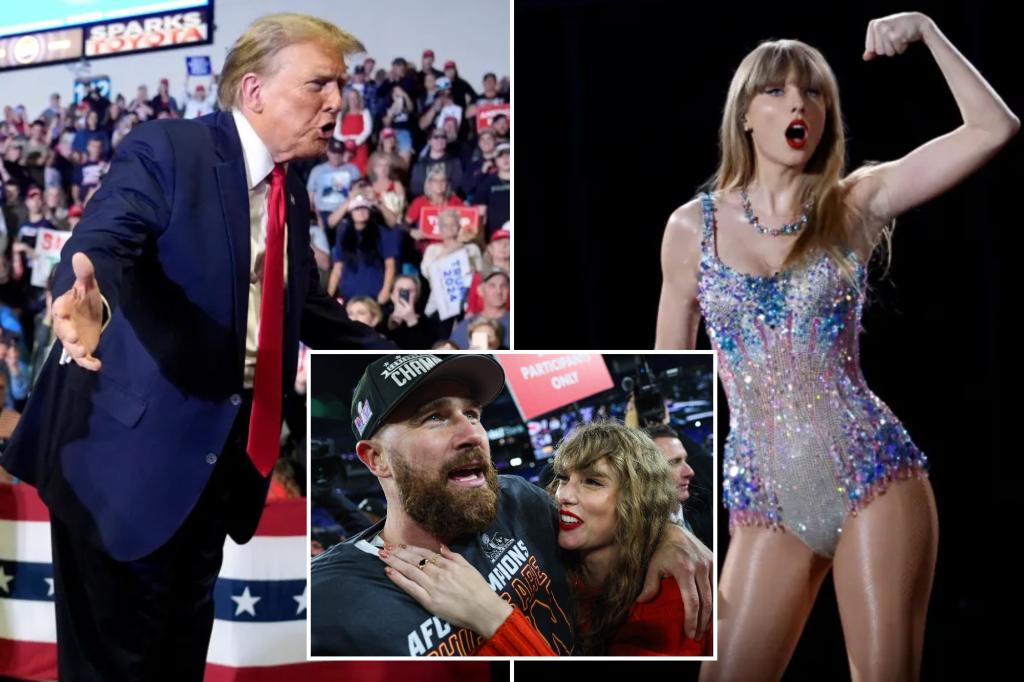 Trump calls Travis Kelce "liberal" and criticizes Taylor Swift for being "disloyal" after he "made her so much money"